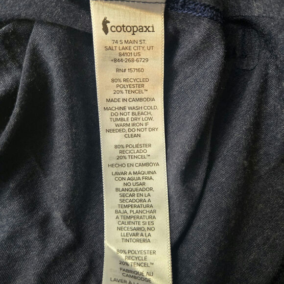 NWT Cotopaxi Paseo Travel T-Shirt Maritime Blue Size Small - Picture 7 of 8